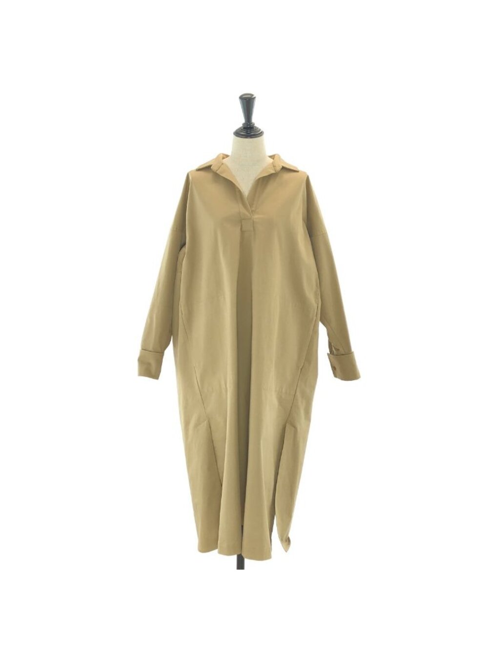 Max Mara Curvone Dress Cotton Back Gather Skipper Color Beige 36